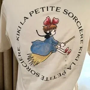 T-shirt Kiki La Petite Sorcière - Studio Ghibli - Blanc, Taille M, Coton